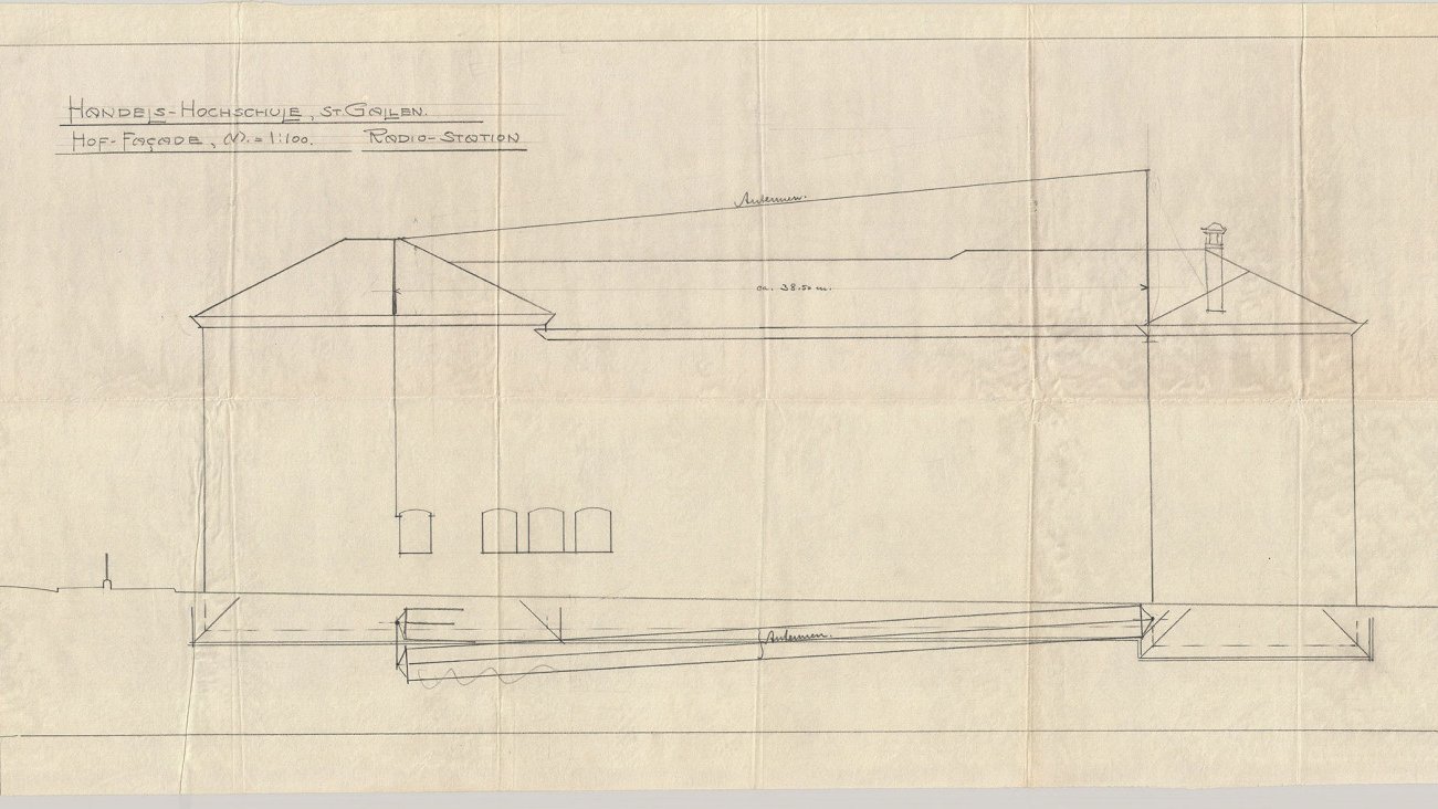 Plan für den Bau der Radioantenne auf der Handelsakademie 1913 Plan für den Bau der Radioantenne auf der Handelsakademie 1913