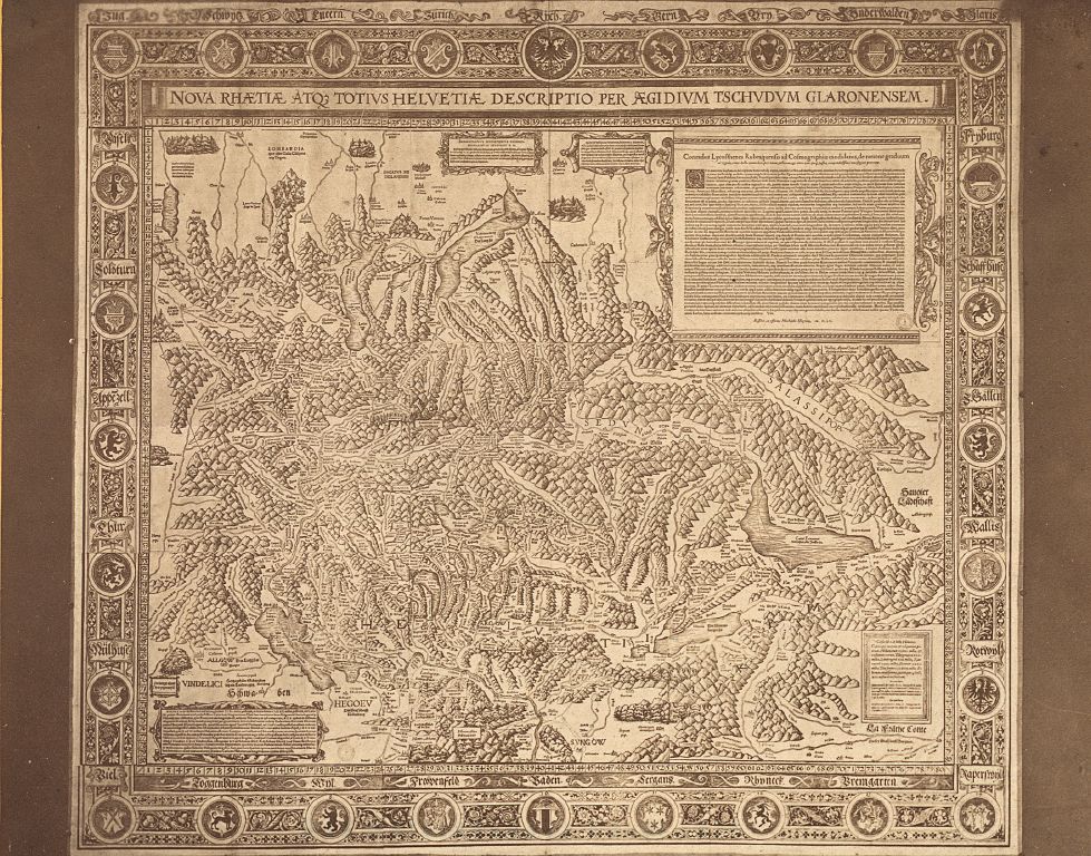 Schweizerkarte von Tschudi von 1538